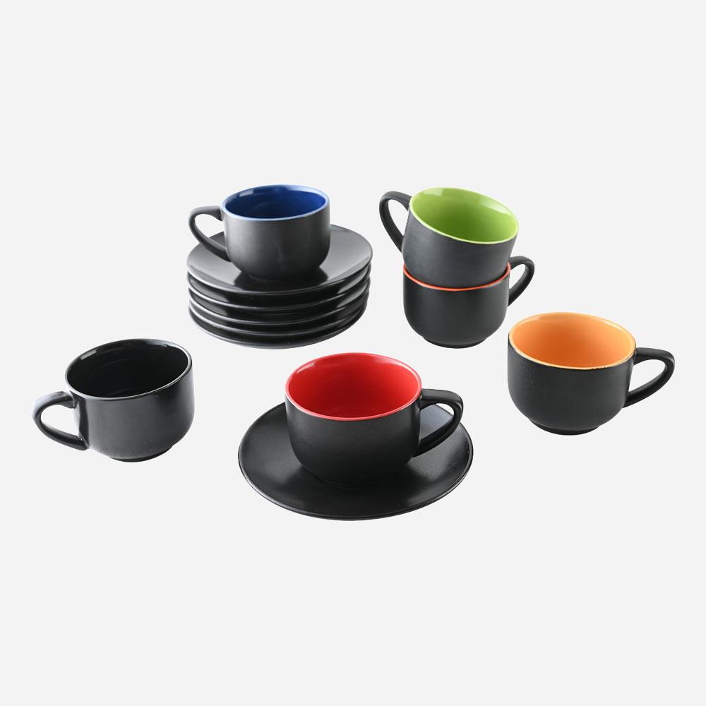 Dualtone Cup and Saucer(Set of 6)